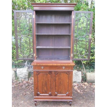 Edwardianischer antiker Mahagoni Bücherschrank englisch ca 1900