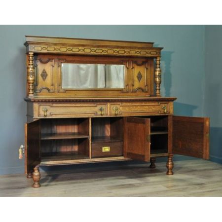 Viktorianisches antikes Eichen Sideboard britisch ca 1860
