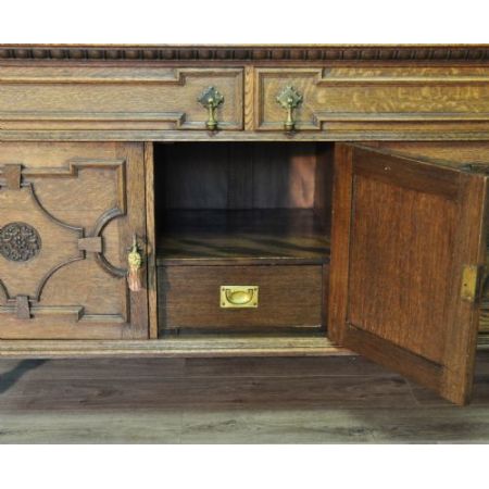 Viktorianisches antikes Eichen Sideboard britisch ca 1860