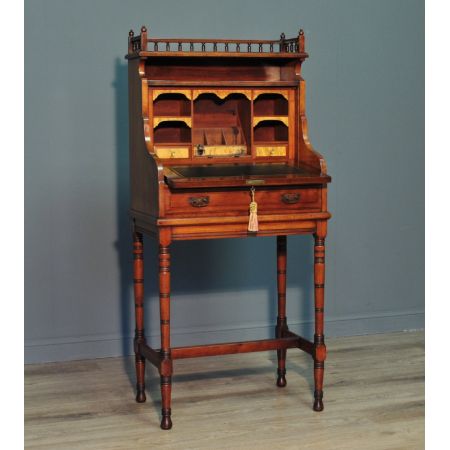 Edwardianischer antiker Arts & Crafts Sekretär Nussbaum britisch ca 1900