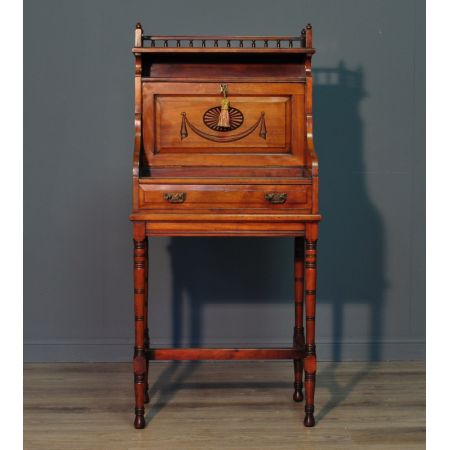 Edwardianischer antiker Arts & Crafts Sekretär Nussbaum britisch ca 1900