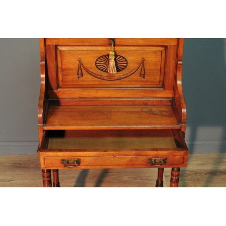 Edwardianischer antiker Arts & Crafts Sekretär Nussbaum britisch ca 1900