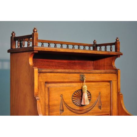 Edwardianischer antiker Arts & Crafts Sekretär Nussbaum britisch ca 1900