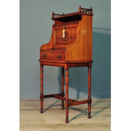 Edwardianischer antiker Arts & Crafts Sekretär Nussbaum britisch ca 1900