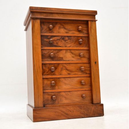 Antike viktorianische Nussbaum Kommode Wellington ca 1860