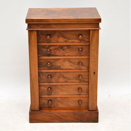 Antike viktorianische Nussbaum Kommode Wellington ca 1860