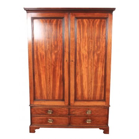 Georgianischer antiker Mahagoni Kleiderschrank ca 1800