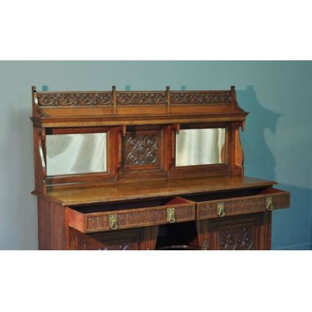 Viktorianisches antikes Eichen Sideboard britisch ca 1860