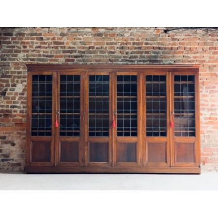 Antiker Arts & Crafts Bücherschrank Eiche britisch ca 1920