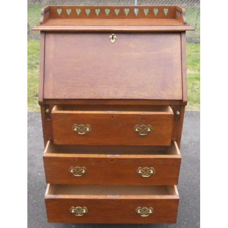 Antiker Arts & Crafts Sekretär Eiche britisch ca 1900