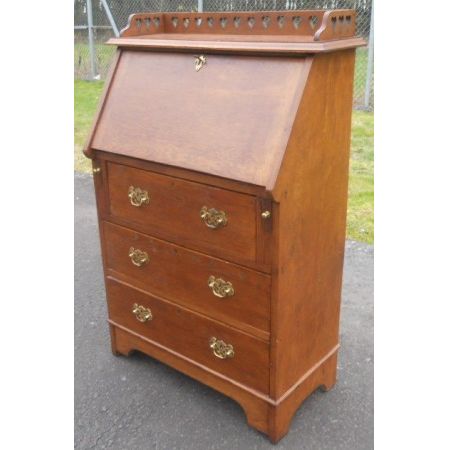 Antiker Arts & Crafts Sekretär Eiche britisch ca 1900