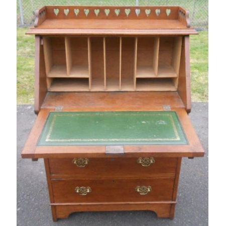 Antiker Arts & Crafts Sekretär Eiche britisch ca 1900