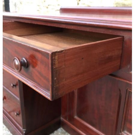 Viktorianischer antiker Mahagoni Schreibtisch britisch ca 1860