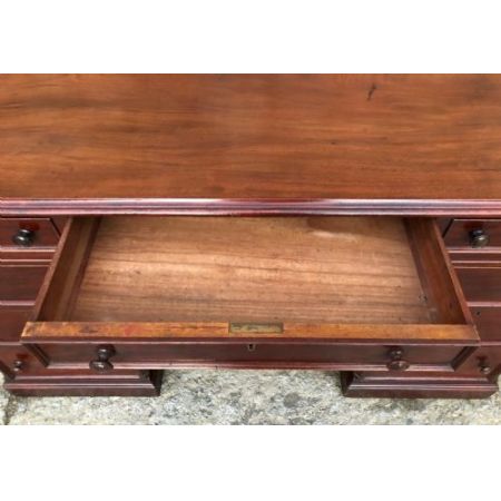 Viktorianischer antiker Mahagoni Schreibtisch britisch ca 1860