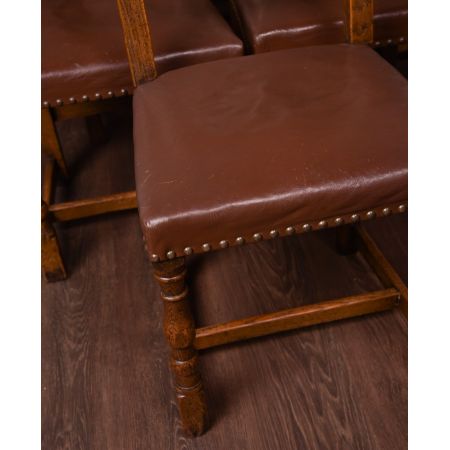 Edwardianischer antiker Eichen Esstisch Stühle englisch ca 1890