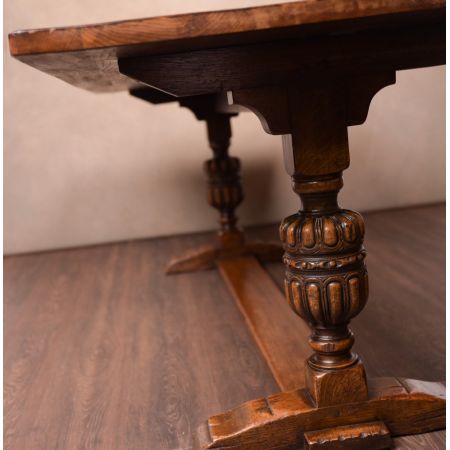 Edwardianischer antiker Eichen Esstisch Stühle englisch ca 1890