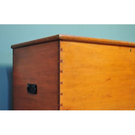 Viktorianische antike Kiefern Truhe britisch ca 1860