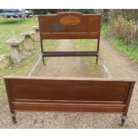 Edwardianisches antikes Mahagoni Doppelbett ca 1910