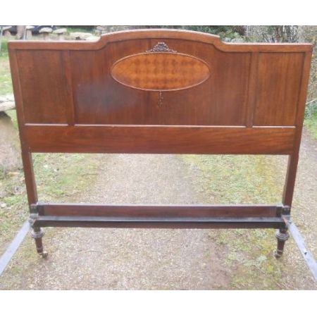 Edwardianisches antikes Mahagoni Doppelbett ca 1910