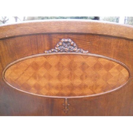 Edwardianisches antikes Mahagoni Doppelbett ca 1910