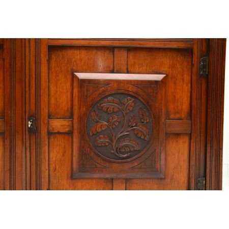 Antiker Arts & Crafts Bureau Bookcase Nussbaum Aufsatzsekretär englisch ca 1880