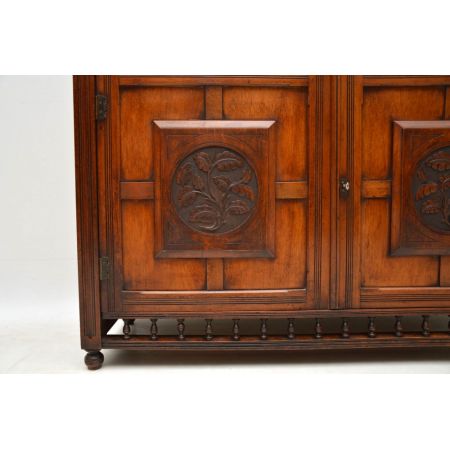 Antiker Arts & Crafts Bureau Bookcase Nussbaum Aufsatzsekretär englisch ca 1880