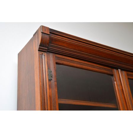 Antiker Arts & Crafts Bureau Bookcase Nussbaum Aufsatzsekretär englisch ca 1880