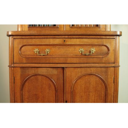 Viktorianisches antikes Eichen Bureau Bookcase englisch ca 1860