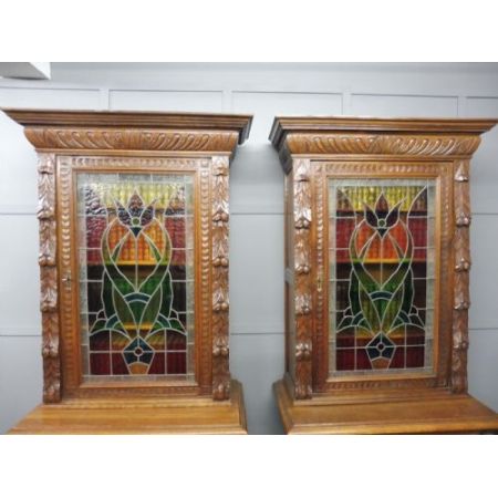 Viktorianische antike Eichen Bücherschränke britisch ca 1880