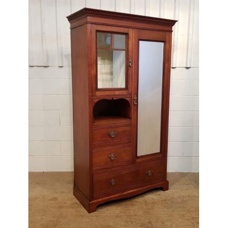 Edwardianischer antiker Nussbaum Kleiderschrank britisch ca 1900