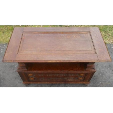 Antike britische Sitzbank Klosterbank Eiche ca 1930