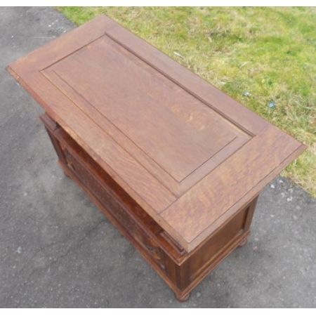 Antike britische Sitzbank Klosterbank Eiche ca 1930