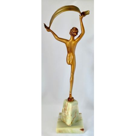 Antike britische Art Deco Bronzefigur ca 1930
