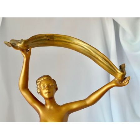 Antike britische Art Deco Bronzefigur ca 1930