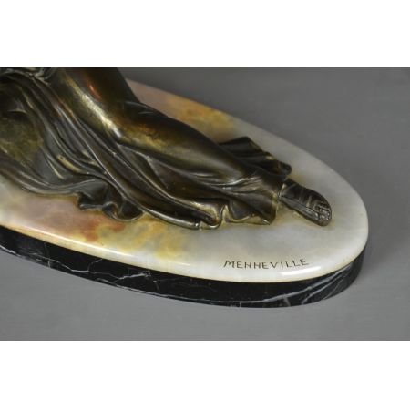 Antike Art Deco Bronzefigur Skulptur französisch Menneville 1930