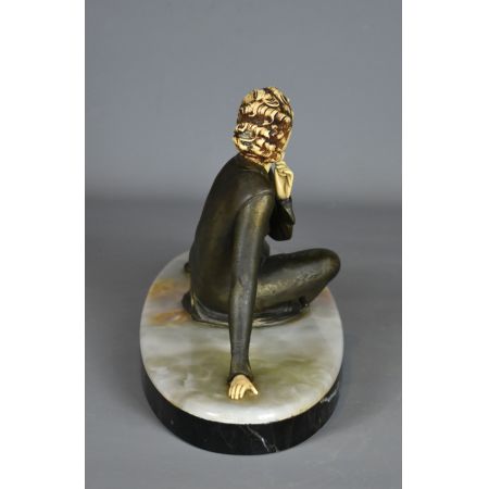 Antike Art Deco Bronzefigur Skulptur französisch Menneville 1930