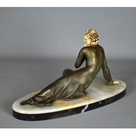 Antike Art Deco Bronzefigur Skulptur französisch Menneville 1930