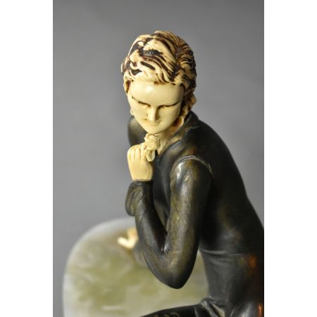 Antike Art Deco Bronzefigur Skulptur französisch Menneville 1930