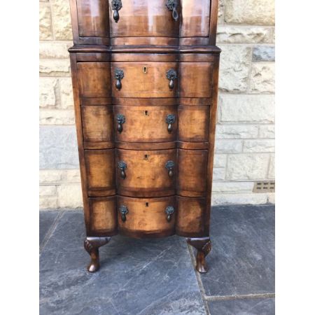 Antike britische Nussbaum Kommode ca 1920