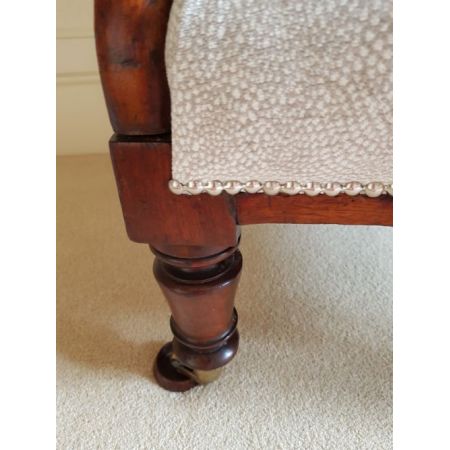 Viktorianischer Mahagoni Sessel Stoffsessel antik britisch ca 1860