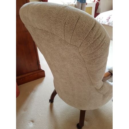 Viktorianischer Mahagoni Sessel Stoffsessel antik britisch ca 1860