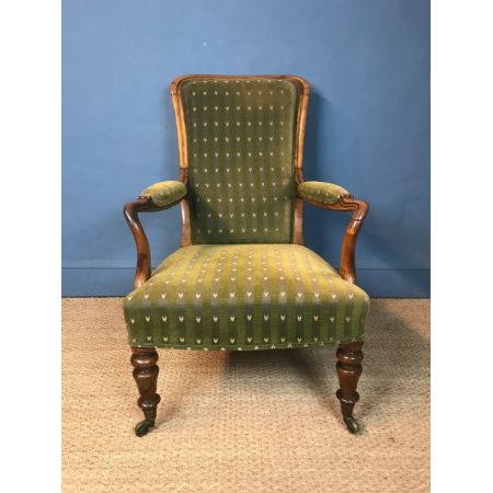 Viktorianischer antiker Nussbaum Sessel englisch circa 1850