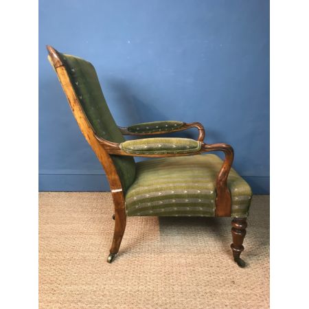 Viktorianischer antiker Nussbaum Sessel englisch circa 1850