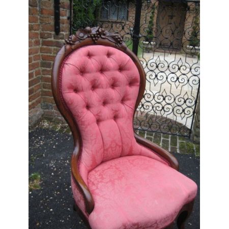 Viktorianischer antiker Mahagoni Sessel britisch ca 1890