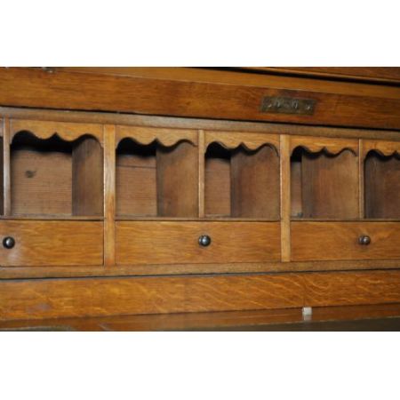 Viktorianischer antiker Eichen Bureau Bookcase britisch ca 1860