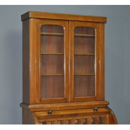 Viktorianischer antiker Eichen Bureau Bookcase britisch ca 1860