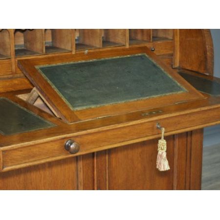 Viktorianischer antiker Eichen Bureau Bookcase britisch ca 1860