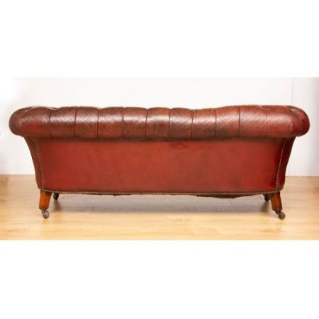 Viktorianisches britisches Chesterfield Sofa Leder antik ca 1860