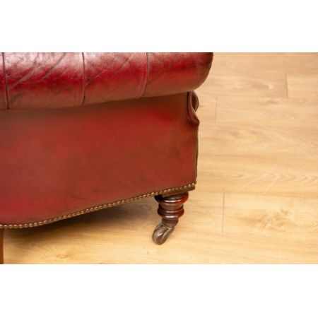 Viktorianisches britisches Chesterfield Sofa Leder antik ca 1860