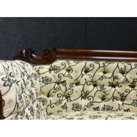 Viktorianisches antikes Mahagoni Sofa Stoffsofa britisch ca 1870